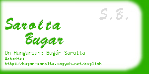 sarolta bugar business card